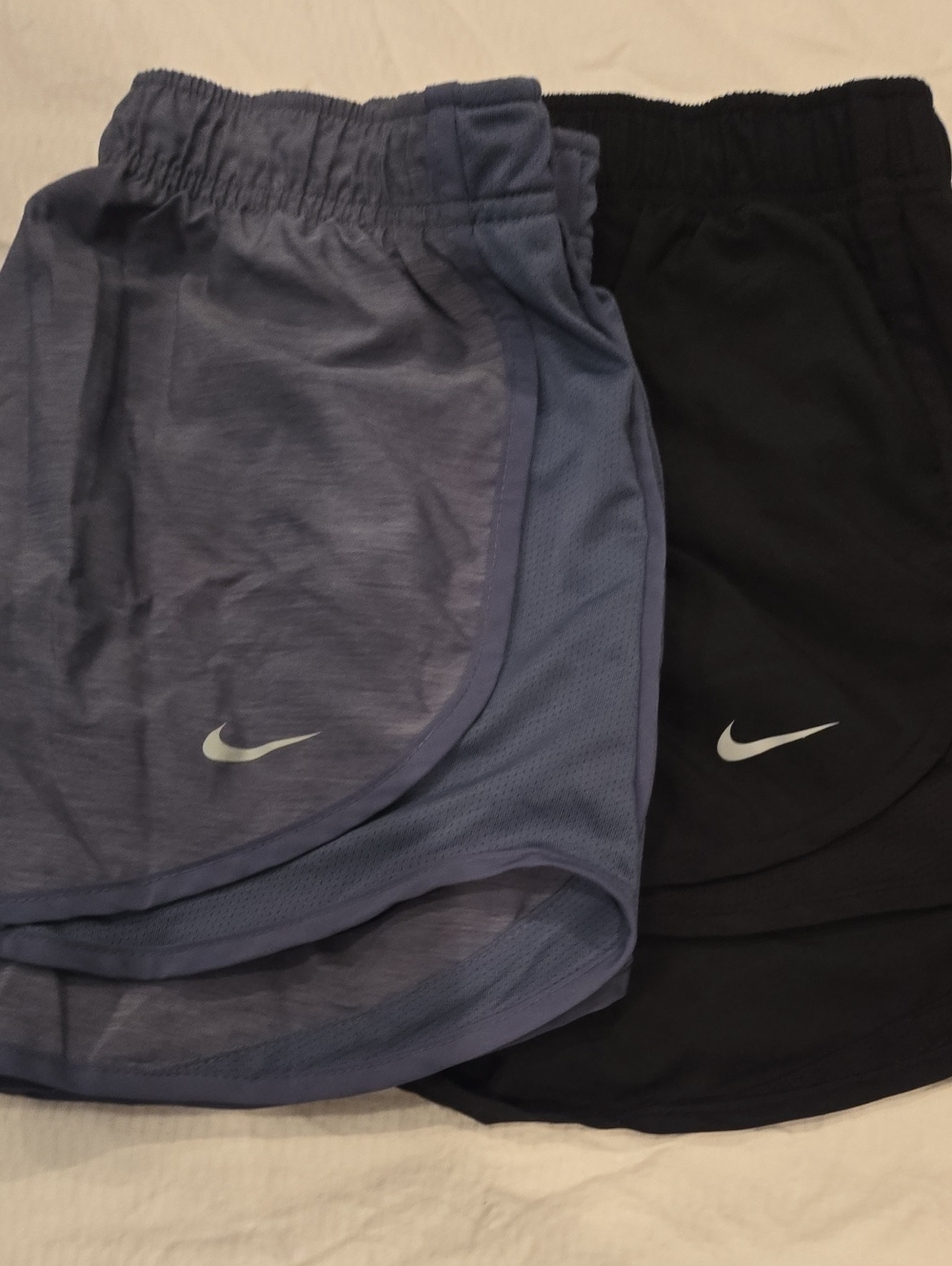 Nike Girls' Dual-Pack Running Shorts in Light Blue and Black